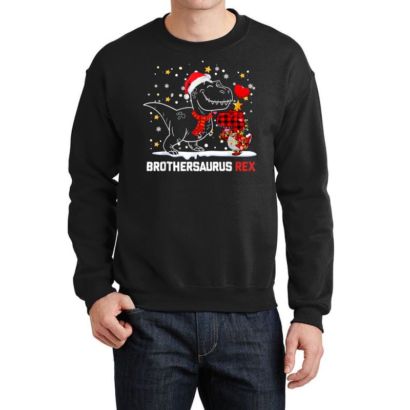 Brothersaurus Brother Dinosaur Christmas Pajamas Trex Family T Shirt Crewneck Sweatshirt | Artistshot