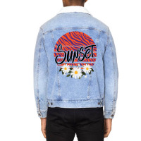 Sunset Unisex Sherpa-lined Denim Jacket | Artistshot