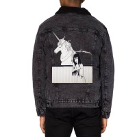 Girl With Unicorn Unisex Sherpa-lined Denim Jacket | Artistshot