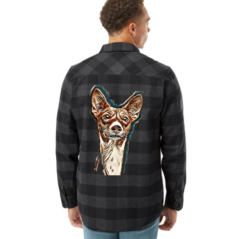 Dog Basenji Ears Face Flannel Shirt by Kemnabi | Artistshot