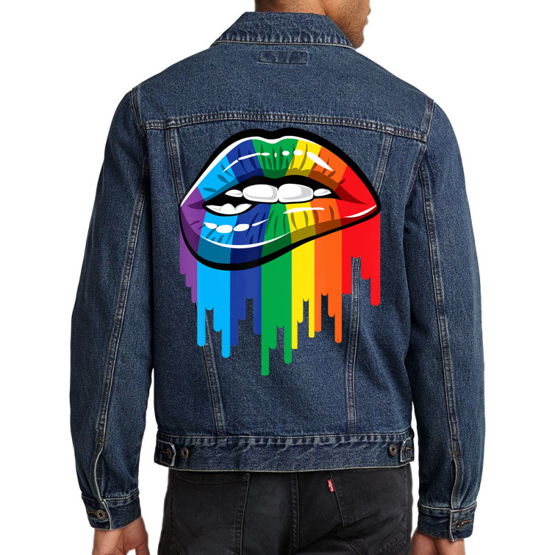 Trending Casual Color Lips Print 80s Men Denim Jacket by haodinhvan1 | Artistshot