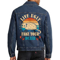 Opossum Live Ugly Fake Your Death Vintage Animal Lover T Shirt Men Denim Jacket | Artistshot