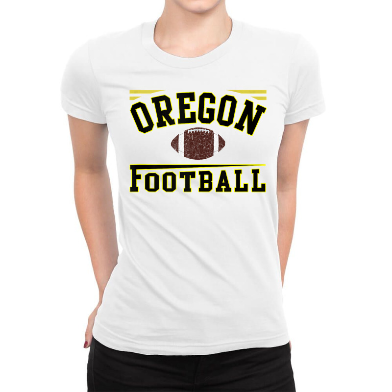 Oregon Football Fan Straight Outta Eugene Vintage Ladies Fitted T-Shirt by ScottArtist | Artistshot