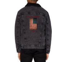 Love Brandon Let's Go American Flag Sideways Distress Unisex Sherpa-lined Denim Jacket | Artistshot