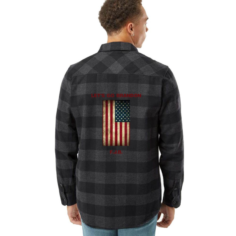 Love Brandon Let's Go American Flag Sideways Distress Flannel Shirt by zirulovuc | Artistshot