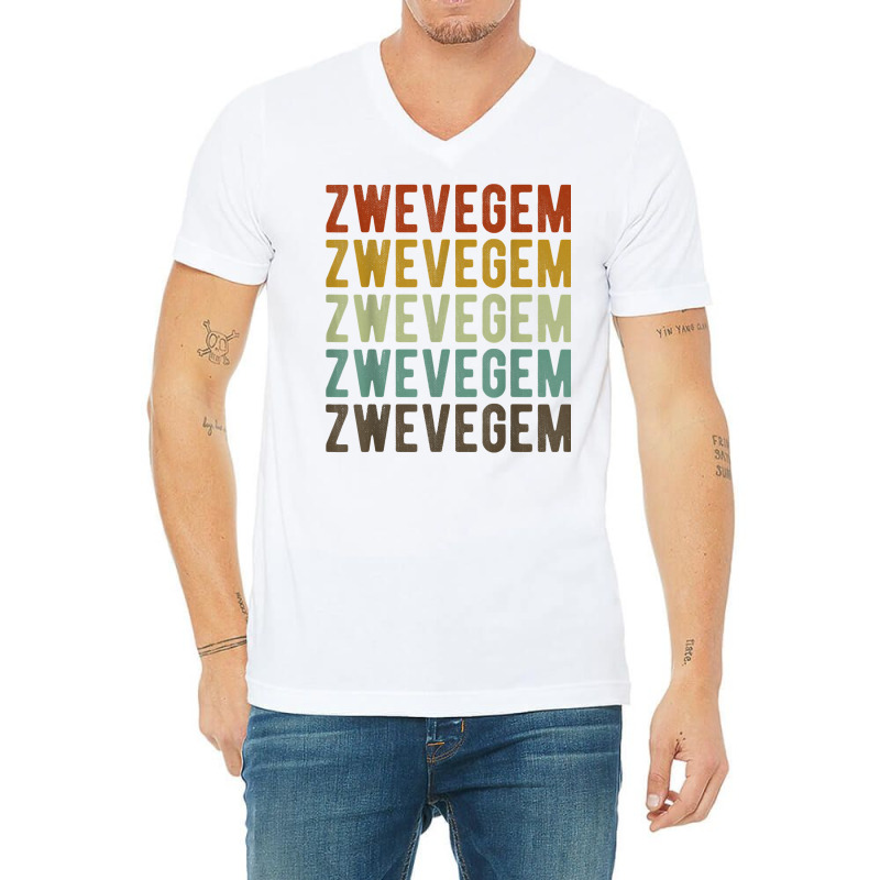 Zwevegem City Belgium Retro T Shirt V-neck Tee | Artistshot