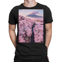 Cherry Blossoms Landscape In Japan Aesthetic T-shirt | Artistshot