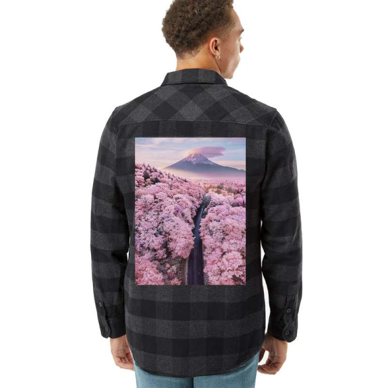 Cherry Blossoms Landscape In Japan Aesthetic Flannel Shirt | Artistshot