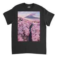 Cherry Blossoms Landscape In Japan Aesthetic Classic T-shirt | Artistshot