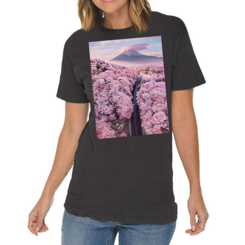 Cherry Blossoms Landscape In Japan Aesthetic Vintage T-shirt | Artistshot