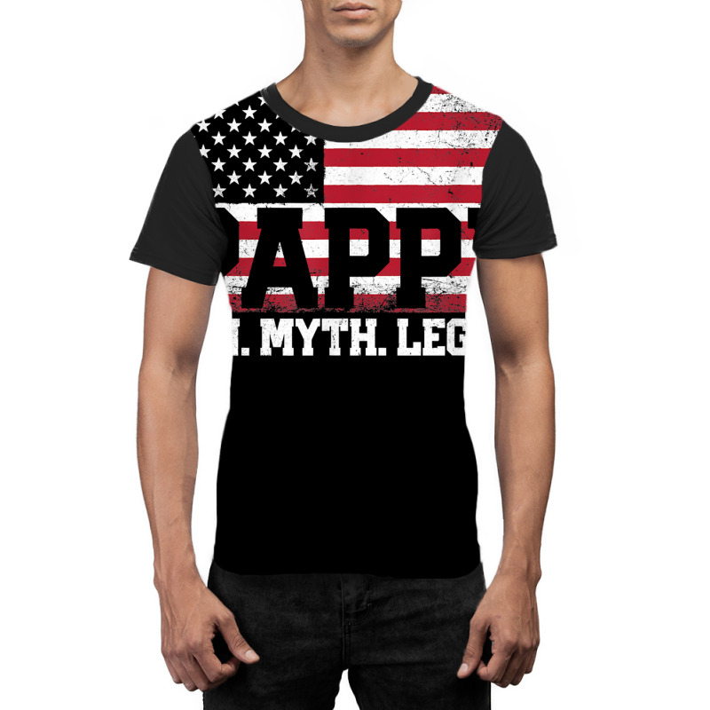 Mens Pappy The Man Myth Legend American Flag Father's Day Gift T Shirt Graphic T-shirt | Artistshot