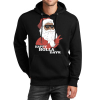 Christmas Happy Holla Days African American Santa Hoodie Unisex Hoodie | Artistshot