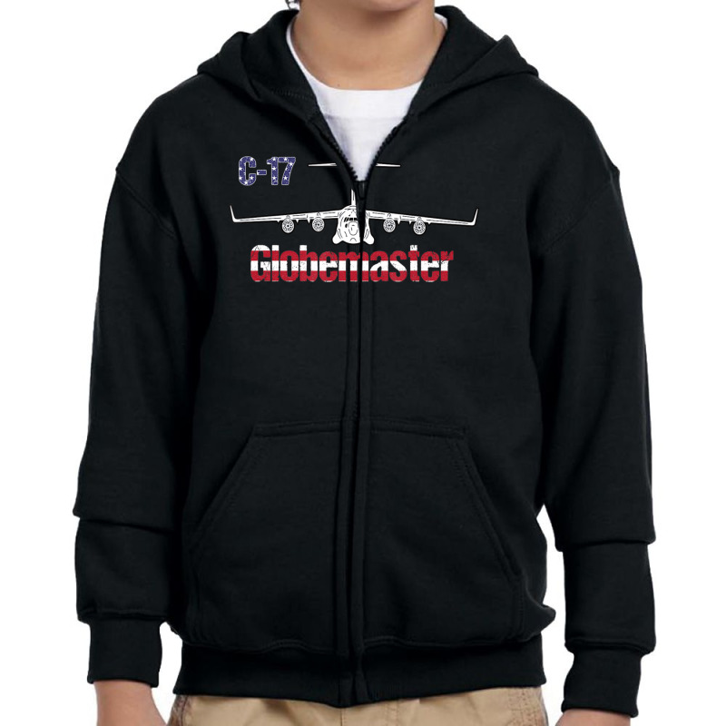 Limited Edition C17 Globemaster Air Force Pilot American Flag Youth Zipper Hoodie by quanghuydinh1 | Artistshot