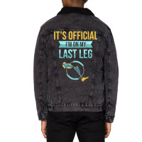 Leg Prosthetic Gift Leg Amputation Amputee T Shirt Unisex Sherpa-lined Denim Jacket | Artistshot