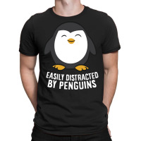 Cute Penguin Lover Gift Easily Distracted By Penguins Pullover Hoodie T-shirt | Artistshot