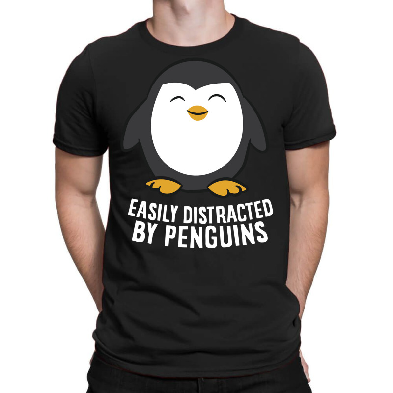 Cute Penguin Lover Gift Easily Distracted By Penguins Pullover Hoodie T-shirt | Artistshot