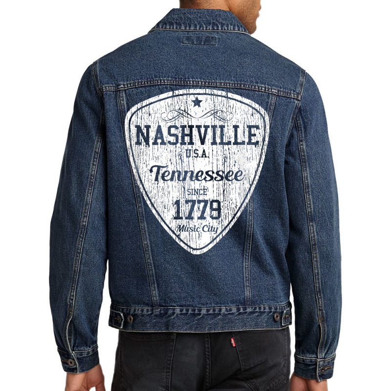 Nashville T Shirt Country Music City Guitar Pick Tee Gift T Shirt Men Denim Jacket | Artistshot