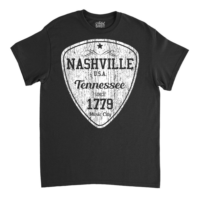 Nashville T Shirt Country Music City Guitar Pick Tee Gift T Shirt Classic T-shirt | Artistshot