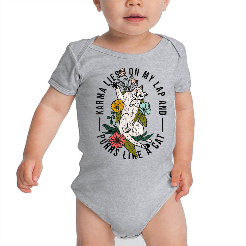 Funny Karma Cat Sarcastic Saying Kitten Loves Purring On Lap T Shirt Baby Bodysuit | Artistshot