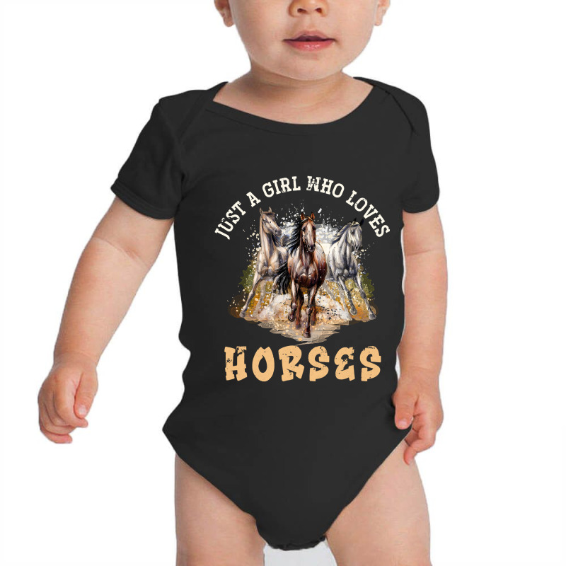 Animal Horseback Riding Horse Girls Women Gift Horse Pullover Baby Bodysuit by HayleyArtist | Artistshot