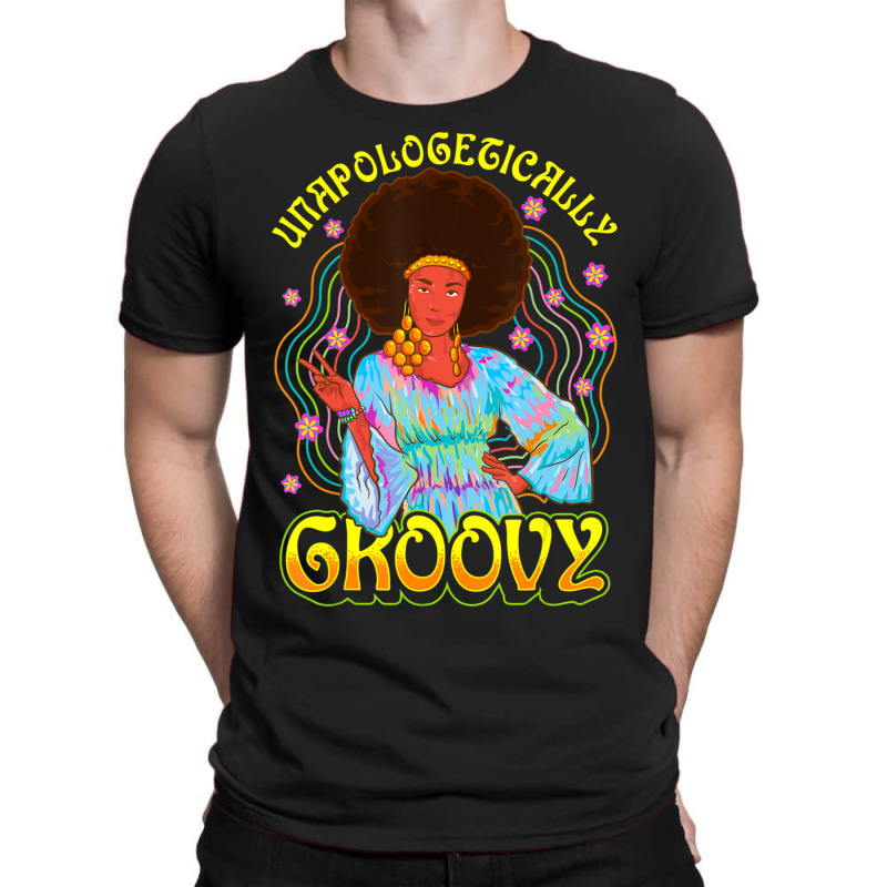 Limited Edition Unapologetically Groovy Black 70s Dance Party Peace T-shirt | Artistshot