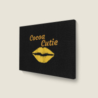 Womens Cocoa Cutie Sexy Gold Lips Cute Melanin Landscape Canvas Print | Artistshot