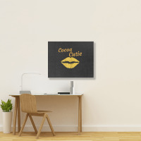 Womens Cocoa Cutie Sexy Gold Lips Cute Melanin Landscape Canvas Print | Artistshot