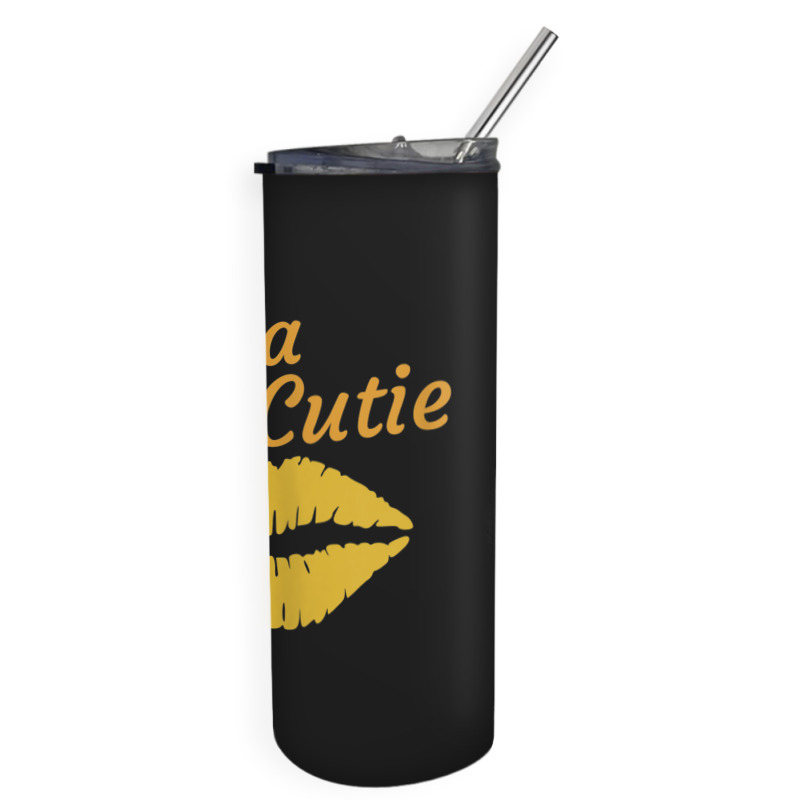 Womens Cocoa Cutie Sexy Gold Lips Cute Melanin Skinny Tumbler | Artistshot