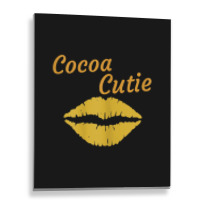 Womens Cocoa Cutie Sexy Gold Lips Cute Melanin Metal Print Vertical | Artistshot