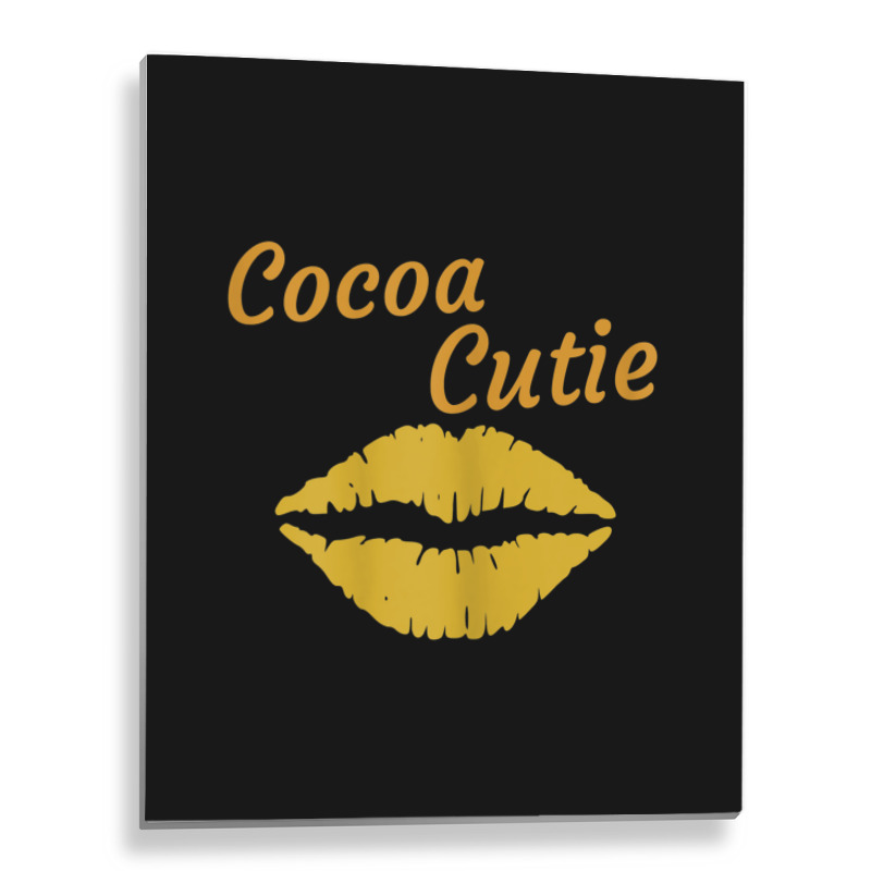 Womens Cocoa Cutie Sexy Gold Lips Cute Melanin Metal Print Vertical | Artistshot