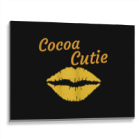 Womens Cocoa Cutie Sexy Gold Lips Cute Melanin Metal Print Horizontal | Artistshot