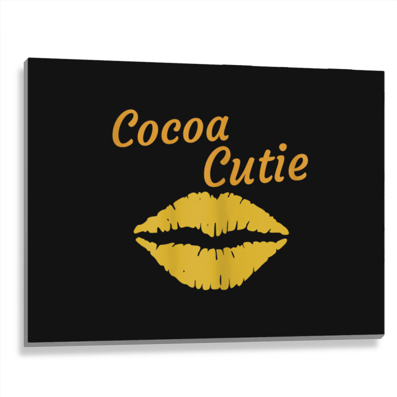 Womens Cocoa Cutie Sexy Gold Lips Cute Melanin Metal Print Horizontal | Artistshot