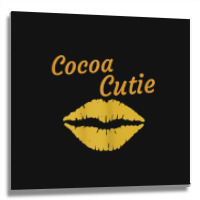 Womens Cocoa Cutie Sexy Gold Lips Cute Melanin Metal Print Square | Artistshot