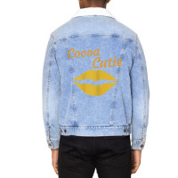 Womens Cocoa Cutie Sexy Gold Lips Cute Melanin Unisex Sherpa-lined Denim Jacket | Artistshot