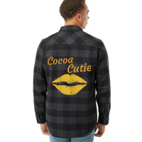 Womens Cocoa Cutie Sexy Gold Lips Cute Melanin Flannel Shirt | Artistshot