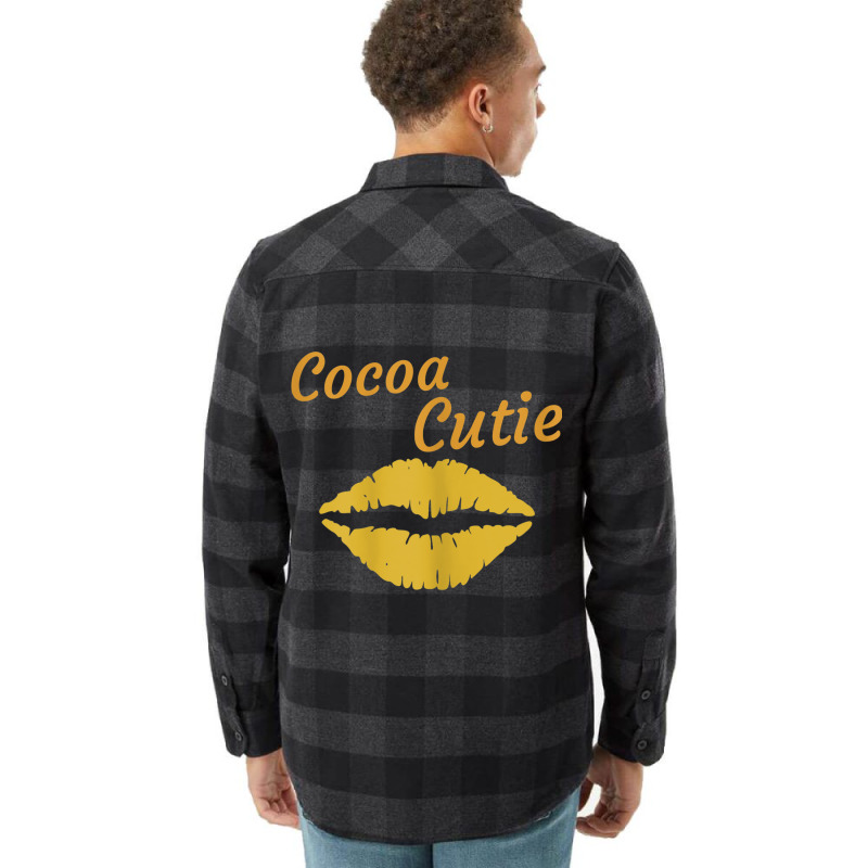 Womens Cocoa Cutie Sexy Gold Lips Cute Melanin Flannel Shirt | Artistshot