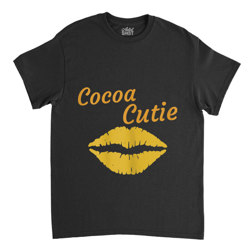 Womens Cocoa Cutie Sexy Gold Lips Cute Melanin Classic T-shirt | Artistshot