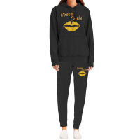 Womens Cocoa Cutie Sexy Gold Lips Cute Melanin Hoodie & Jogger Set | Artistshot