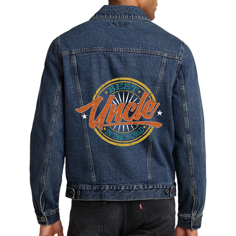 Trending Family Uncle Retro Best Uncle In The World-u3fpa Men Denim Jacket | Artistshot