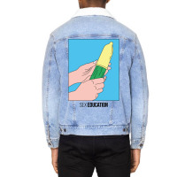 Limited Edition Sex Education Cucumber Poster Unisex Sherpa-lined Denim Jacket | Artistshot