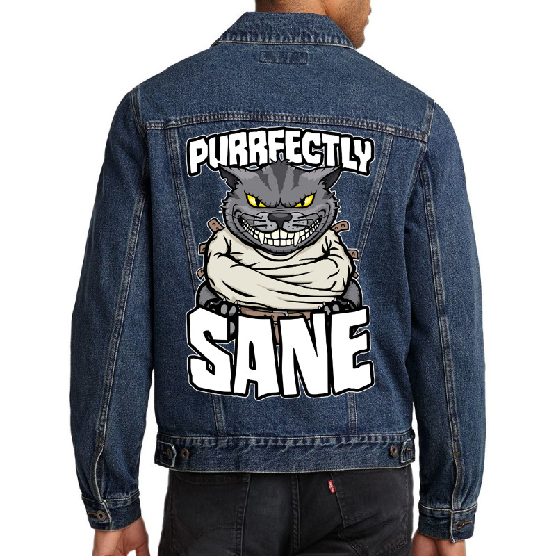 Hot Trend Purrfectly Sane Crazy Cat Lady Funny Mad Cat Lover Halloween Men Denim Jacket by macklinsampson | Artistshot