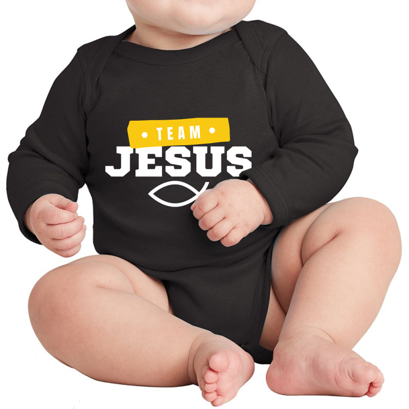 Limited Edition Team Jesus Fish - Christian-nl6xu Long Sleeve Baby Bodysuit by poppyallen | Artistshot