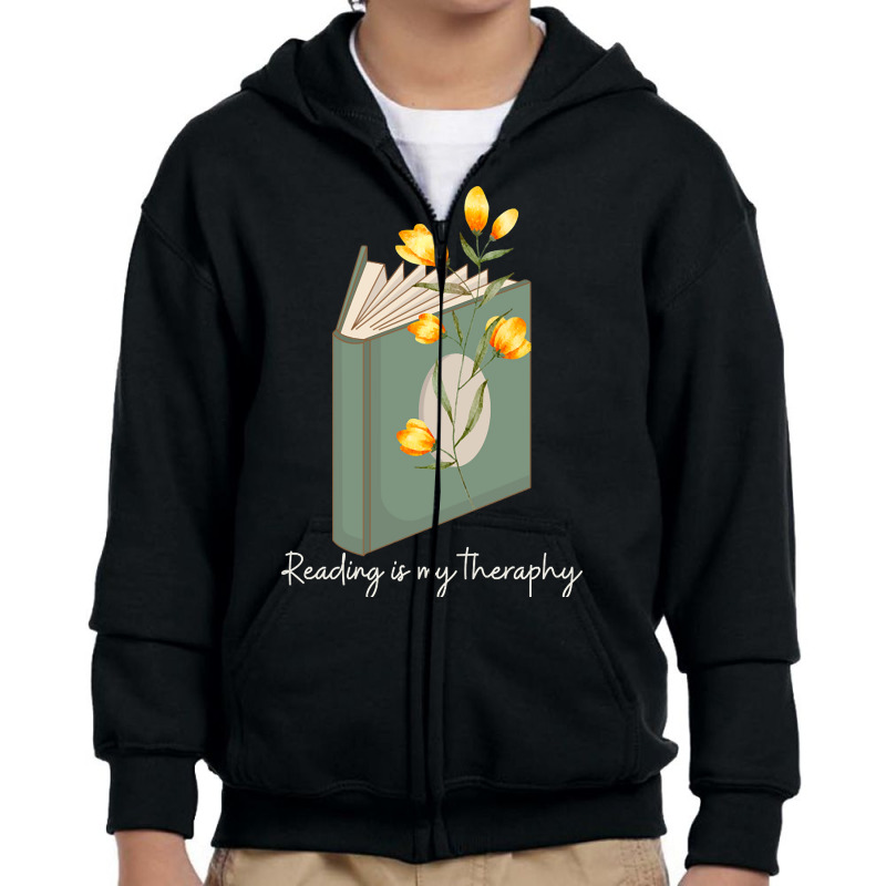 Trending Reading Is My Theraphy 104 Youth Zipper Hoodie by macklinsampson | Artistshot