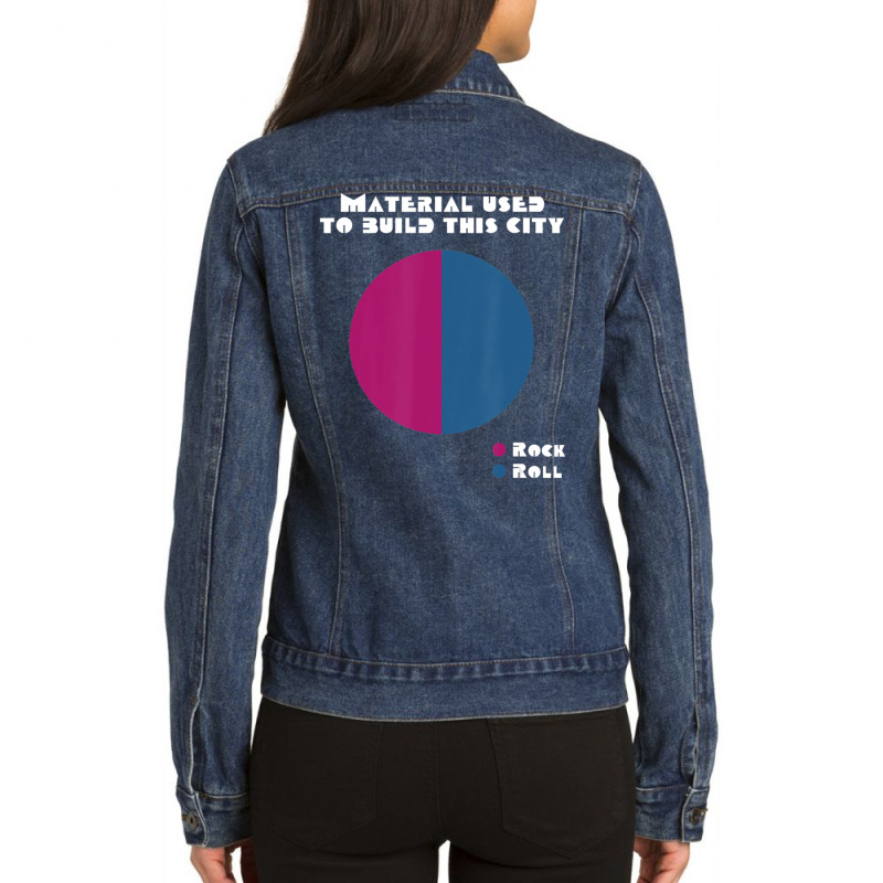 We Built This City 80's Classic Rock And Roll Music Lyrics Ladies Denim Jacket by hongquangd | Artistshot