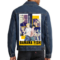 Banana Fish Poster Blue Men Denim Jacket | Artistshot