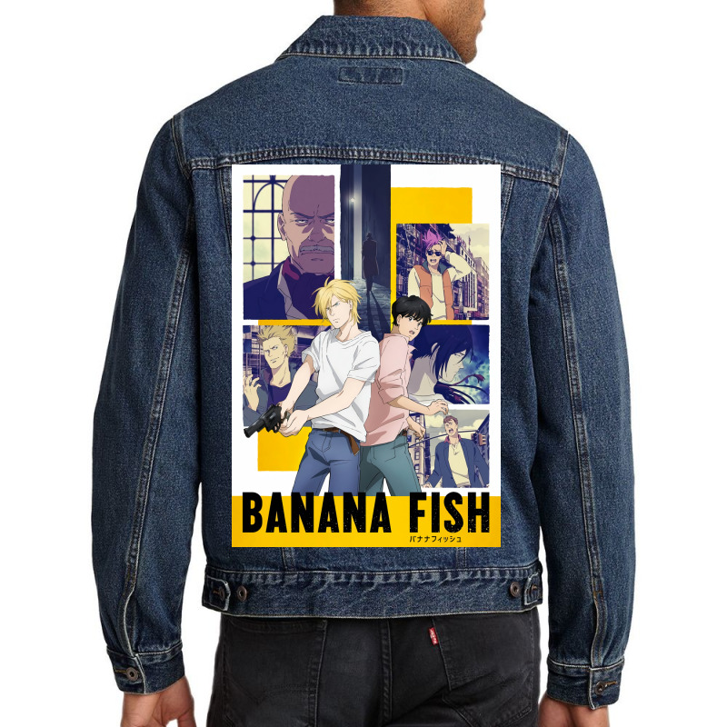 Banana Fish Poster Blue Men Denim Jacket by woelkelytjeb | Artistshot