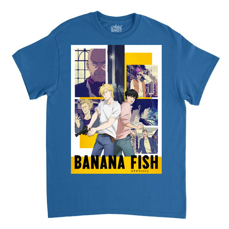 Banana Fish Poster Blue Classic T-shirt by woelkelytjeb | Artistshot