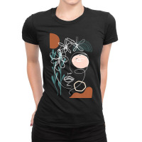 Hot Trend Line Art Face Abstract Art One Line Minimal Ladies Fitted T-shirt | Artistshot