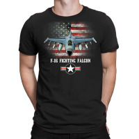 Hot Trend F16 Fighting Falcon American Flag Patriotic Usaf T-shirt | Artistshot