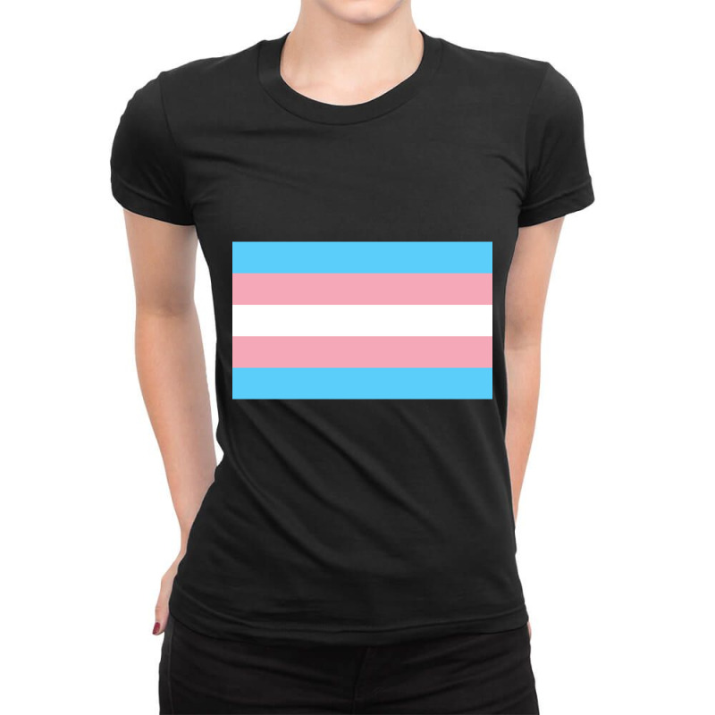 Hot Trend Trans Flag Ladies Fitted T-Shirt by poppyallen | Artistshot